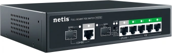 Коммутатор Netis P107GS 6x1Гбит/с 2SFP 4PoE 65W неуправляемый - купить недорого с доставкой в интернет-магазине