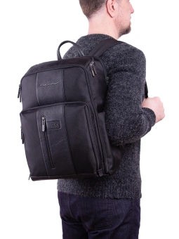 Рюкзак Piquadro Brief2 CA6648BR2/N черный нейлон/натур.кожа - купить недорого с доставкой в интернет-магазине