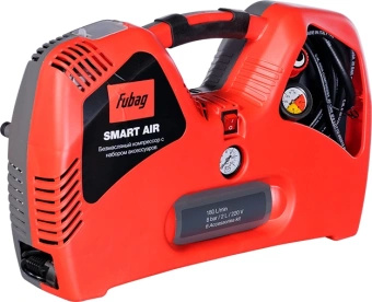 Компрессор поршневой Fubag Smart Air безмасляный 180л/мин 2л 1100Вт красный/черный - купить недорого с доставкой в интернет-магазине
