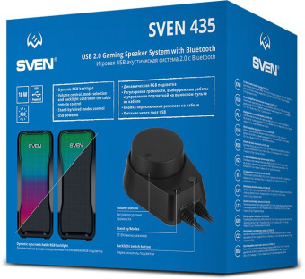 Колонки Sven 435 2.0 черный 10Вт - купить недорого с доставкой в интернет-магазине