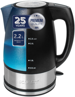 Чайник электрический Scarlett SC-1020 2.2л. 2200Вт черный корпус: пластик (1020) - цена, купить или заказать с доставкой в интернет-магазине Чайник электрический Scarlett SC-1020 2.2л. 2200Вт черный корпус: пластик (1020) - купить недорого с доставкой в интернет-магазине
