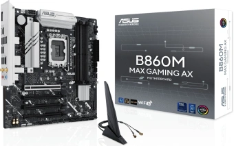 Материнская плата Asus B860M MAX GAMING AX Soc-1851 Intel B860 4xDDR5 mATX AC`97 8ch(7.1) 2.5Gg RAID+DP - купить недорого с доставкой в интернет-магазине