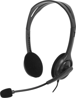 Наушники с микрофоном Logitech H111 серый 2.35м накладные оголовье (981-000588) - купить недорого с доставкой в интернет-магазине