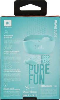Гарнитура внутриканальные JBL Wave Buds мятный беспроводные bluetooth в ушной раковине (JBLWBUDSMIT) - купить недорого с доставкой в интернет-магазине