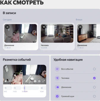 Камера видеонаблюдения IP Yandex YNDX-00582GRY Wi-Fi 5.85-5.85мм цв. корп.:серый - купить недорого с доставкой в интернет-магазине