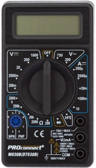 Мультиметр PROconnect M830B DT830B цифровой черный (13-3011) - купить недорого с доставкой в интернет-магазине