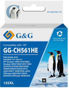 Картридж струйный G&G GG-CH561HE 122 черный (18мл) для HP DJ 1050A/2050A/3000 - купить недорого с доставкой в интернет-магазине