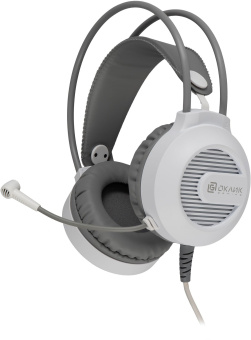 Наушники с микрофоном Оклик HS-L300G белый 2.2м мониторные оголовье (1796952) - купить недорого с доставкой в интернет-магазине