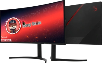 Монитор Bloody 34" MN340W черный VA LED 1ms 21:9 HDMI M/M матовая HAS Piv 300cd 178гр/178гр 3440x1440 180Hz G-Sync FreeSync DP UW USB 5.7кг - купить недорого с доставкой в интернет-магазине