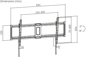 Кронштейн для телевизора Ultramounts UM852T черный 43"-95" макс.75кг настенный наклон - купить недорого с доставкой в интернет-магазине