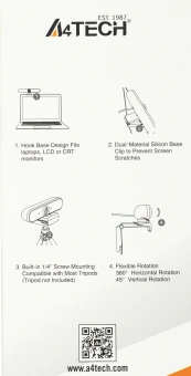 Камера Web A4Tech PK-1000HA черный 8Mpix (3840x2160) USB2.0 с микрофоном - купить недорого с доставкой в интернет-магазине