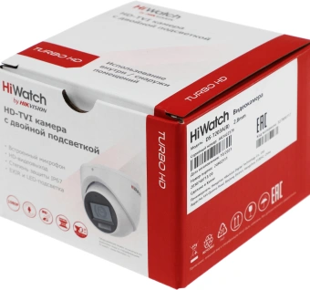 Камера видеонаблюдения аналоговая HiWatch DS-T203A(B) (2.8mm) 2.8-2.8мм HD-CVI HD-TVI цв. корп.:белый - купить недорого с доставкой в интернет-магазине