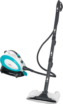 Пароочиститель напольный Kitfort КТ-914 1500Вт белый/голубой - купить недорого с доставкой в интернет-магазине