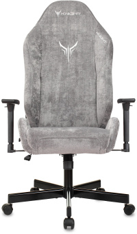 Кресло игровое Knight N1 Fabric серый Light-19 с подголов. крестов. металл - купить недорого с доставкой в интернет-магазине