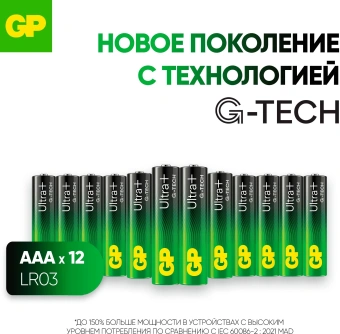 Батарея GP Ultra Plus Alkaline 24AUPA21-2CRB12 AAA (12шт) блистер - купить недорого с доставкой в интернет-магазине