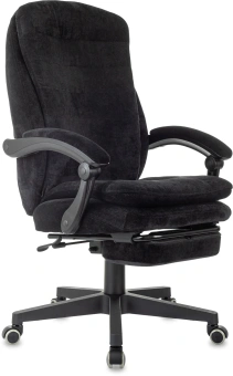 Кресло руководителя Бюрократ T-9950MSG-F Fabric черный Light-20 крестов. пластик подст.для ног - купить недорого с доставкой в интернет-магазине