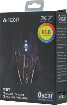 Мышь A4Tech X87 черный оптическая 2400dpi USB 8but (X87 (MAZE)) - купить недорого с доставкой в интернет-магазине