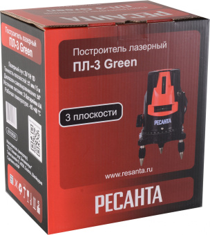 Нивелир лазерн. Ресанта ПЛ-3 Green 2кл.лаз. 550нм цв.луч. зеленый 3луч. (61/10/530) - купить недорого с доставкой в интернет-магазине