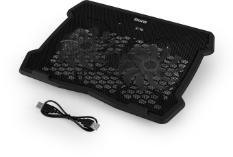 Подставка для ноутбука Buro BU-LCP150-B212 15" 335x265x22мм 74.35дБ 1xUSB 2x 140ммFAN 480г металлическая сетка/пластик черный - купить недорого с доставкой в интернет-магазине