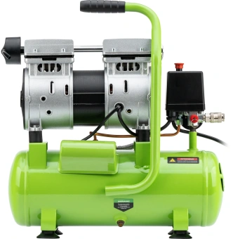 Компрессор поршневой Сибртех МБ 750/10 безмасляный 150л/мин 10л 750Вт зеленый - купить недорого с доставкой в интернет-магазине