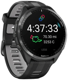 Смарт-часы Garmin Forerunner 965 47мм 1.4" AMOLED корп.черный рем.черный/серый разм.брасл.:135-205мм (010-02809-10) - купить недорого с доставкой в интернет-магазине