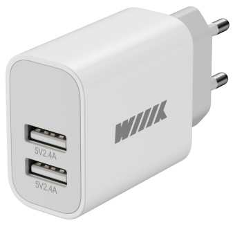 Сетевое зар./устр. Wiiix UNN-1-2-04-W 2.4A универсальное белый - купить недорого с доставкой в интернет-магазине