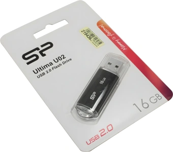 Флеш Диск Silicon Power 16GB Ultima U02 SP016GBUF2U02V1K USB2.0 черный - купить недорого с доставкой в интернет-магазине