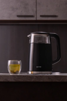 Чайник электрический Vitek VT-8827 1.7л. 2200Вт черный корпус: стекло/металл - купить недорого с доставкой в интернет-магазине