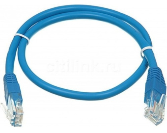 Патч-корд cat.5E stranded molded 0.5м синий RJ-45 (m)-RJ-45 (m) - купить недорого с доставкой в интернет-магазине