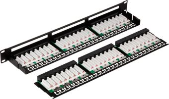 Патч-панель Lanmaster TWT-PP48/1U-U5E 19" 1U 48xRJ45 кат.5e UTP - купить недорого с доставкой в интернет-магазине