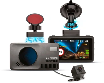Видеорегистратор с радар-детектором TrendVision DriveCam Real 4K Signature LNA 2CH GPS ГЛОНАСС черный - купить недорого с доставкой в интернет-магазине
