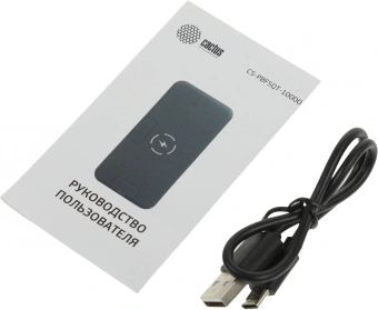 Мобильный аккумулятор Cactus CS-PBFSQT-10000 10000mAh QC/PD 18W 3A USB-A/USB-C беспров.зар. черный - купить недорого с доставкой в интернет-магазине