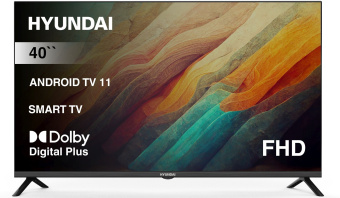 Телевизор LED Hyundai 40" H-LED40BS5002 Android TV Frameless черный FULL HD 60Hz DVB-T2 DVB-C DVB-S DVB-S2 USB WiFi Smart TV - купить недорого с доставкой в интернет-магазине