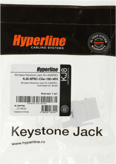Модуль Hyperline KJ8-8P8C-C5E-180-WH информ. KeystoneRJ45 кат.5E UTP бел. (упак.:1шт) - купить недорого с доставкой в интернет-магазине