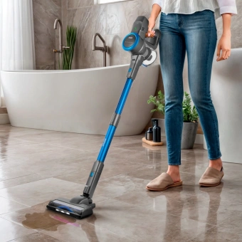 Пылесос ручной Kitfort КТ-5175-1 220Вт синий/черный - купить недорого с доставкой в интернет-магазине