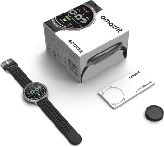 Смарт-часы Amazfit Active 2R A2437 43.9мм 1.32" AMOLED корп.серебристый рем.черный разм.брасл.:135-195мм - купить недорого с доставкой в интернет-магазине