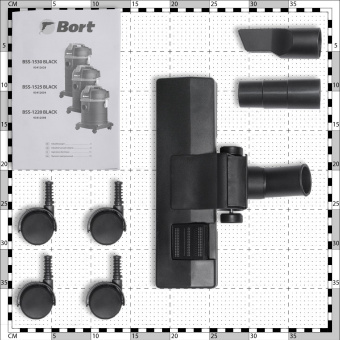 Строительный пылесос Bort BSS-1220 1200Вт (уборка: сухая/влажная) черный - купить недорого с доставкой в интернет-магазине