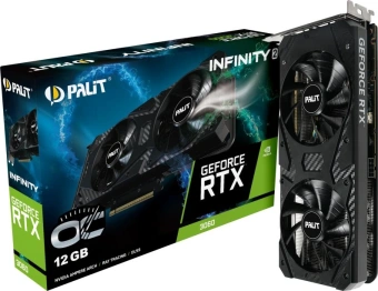 Видеокарта Palit PCI-E 4.0 PA-RTX3060 INFINITY 2 OC NVIDIA GeForce RTX 3060 12Gb 192bit GDDR6 1320/15000 HDMIx1 DPx3 HDCP Ret - купить недорого с доставкой в интернет-магазине