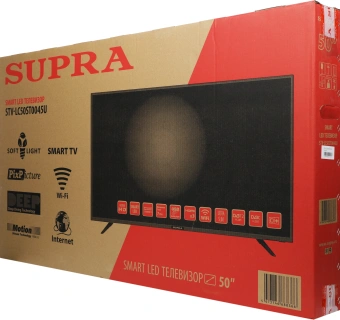 Телевизор LED Supra 50" STV-LC50ST0045U черный 4K Ultra HD 50Hz DVB-T DVB-T2 DVB-C DVB-S DVB-S2 USB WiFi Smart TV (RUS) - купить недорого с доставкой в интернет-магазине