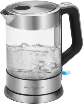 Чайник электрический Profi Cook PC-WKS 1107 G 1.5л. 2200Вт нержавеющая сталь корпус: стекло/металл (501107) - купить недорого с доставкой в интернет-магазине