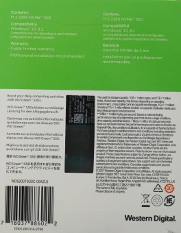 Накопитель SSD WD Original PCIe 3.0 x4 2TB WDS200T3G0C Green SN350 M.2 2280 - купить недорого с доставкой в интернет-магазине