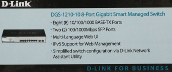 Коммутатор D-Link DGS-1210-10/F1A 8x1Гбит/с 2SFP управляемый - купить недорого с доставкой в интернет-магазине