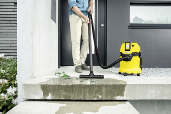 Строительный пылесос Karcher WD 3 Battery Set *EU-II 300Вт (уборка: сухая/влажная/выдув/сбор воды) желтый - купить недорого с доставкой в интернет-магазине