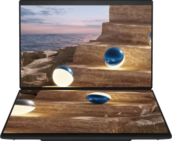 Ноутбук Asus ZenBook Duo UX8407AA-SN363X Core Ultra 9 386H 32Gb SSD1Tb Intel Graphics 14" OLED Touch 3K (2880x1800) Windows 11 Pro dk.grey WiFi BT Cam (90NB16V1-M00L90) - купить недорого с доставкой в интернет-магазине