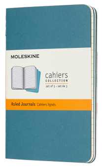 Блокнот Moleskine CAHIER JOURNAL CH011B44 Pocket 90x140мм обложка картон 64стр. линейка голубой (3шт) - купить недорого с доставкой в интернет-магазине