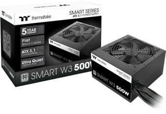 Блок питания Thermaltake ATX 500W Smart W3 Gen.5 80+ white (20+4pin) APFC 120mm fan 4xSATA RTL - купить недорого с доставкой в интернет-магазине