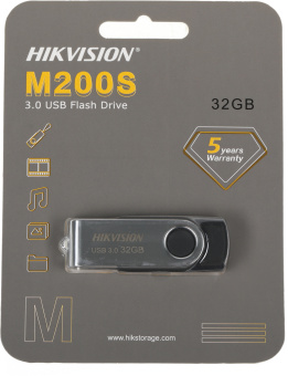 Флеш Диск Hikvision 32GB M200S Hiksemi HS-USB-M200S/32G/U3 USB3.0 серебристый/черный - купить недорого с доставкой в интернет-магазине