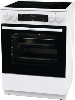 Плита Электрическая Gorenje GEC6C40WD белый стеклокерамика (без крышки) - купить недорого с доставкой в интернет-магазине