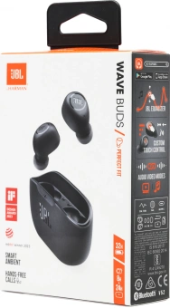 Гарнитура внутриканальные JBL Wave Buds черный беспроводные bluetooth в ушной раковине (JBLWBUDSBLK) - купить недорого с доставкой в интернет-магазине
