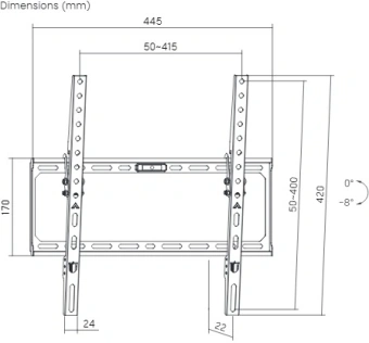Кронштейн для телевизора Ultramounts UM848 черный 32"-75" макс.45кг настенный наклон - купить недорого с доставкой в интернет-магазине